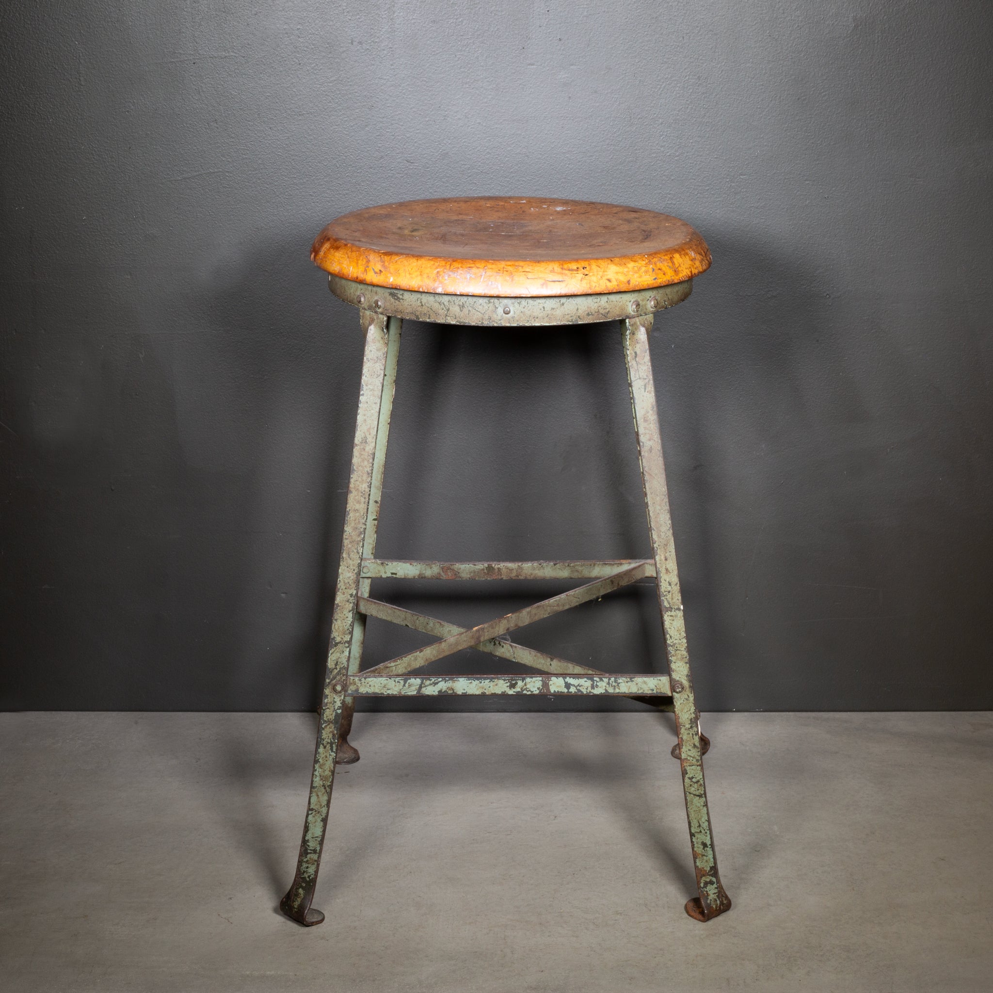 Vintage Industrial Factory Stool c.1940 | S16 Home