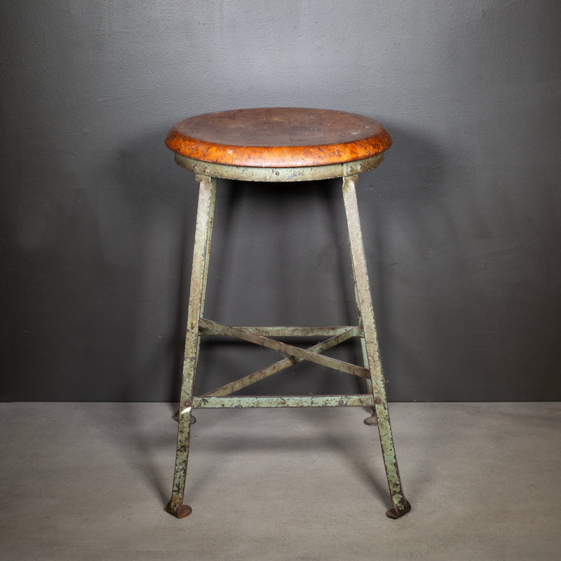Vintage Industrial Factory Stool c.1940