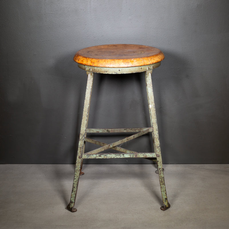 Vintage Industrial Factory Stool c.1940