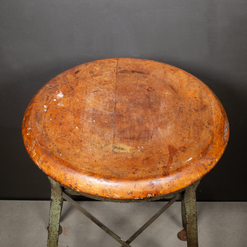 Vintage Industrial Factory Stool c.1940