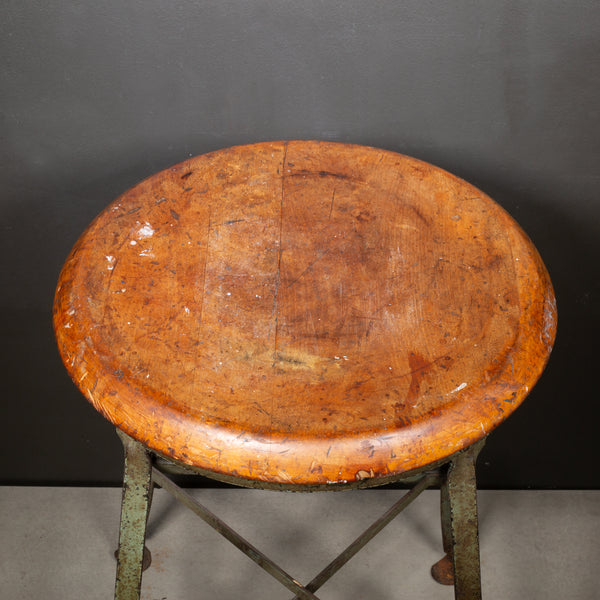 Vintage Industrial Factory Stool c.1940 | S16 Home