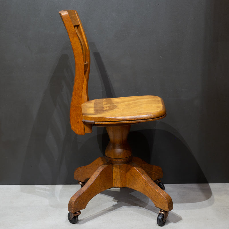 Antique Milwaukee Chair Company Swivel Typset Office Chair c.1920