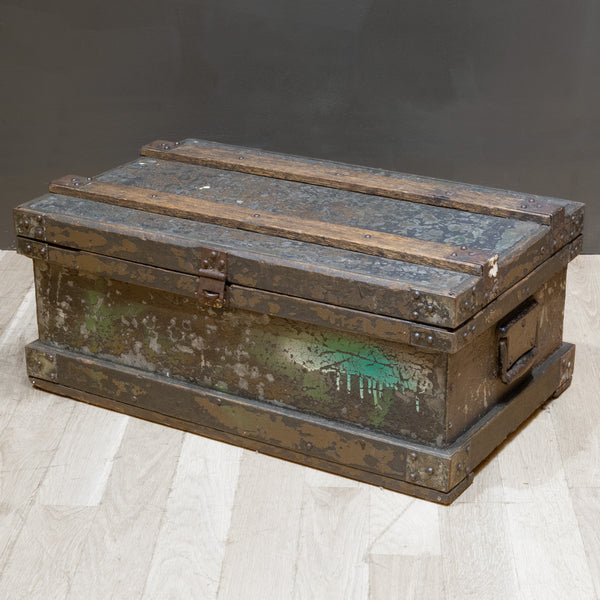 Early 20th c. Metal Distressed Chest c.1930 | S16 Home