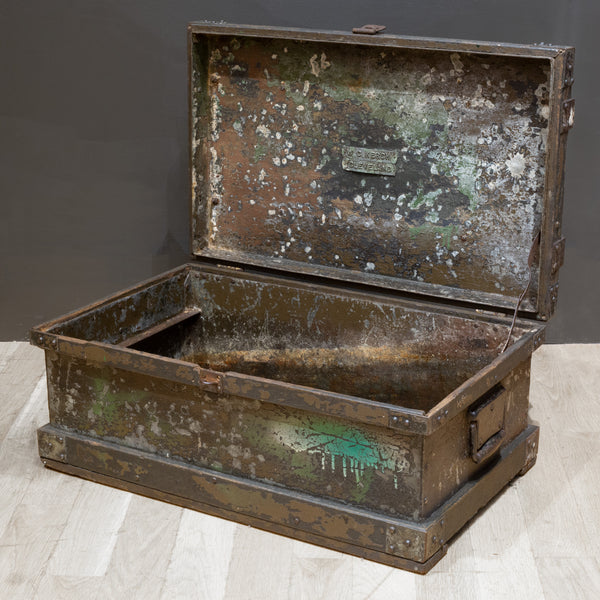 Early 20th c. Distressed Metal Chest c.1930