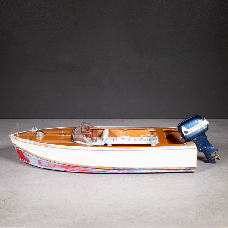 Diecast K & O Models Evinrude Big Twin 35 Outboard Motor and Speedboat c.1955-1957