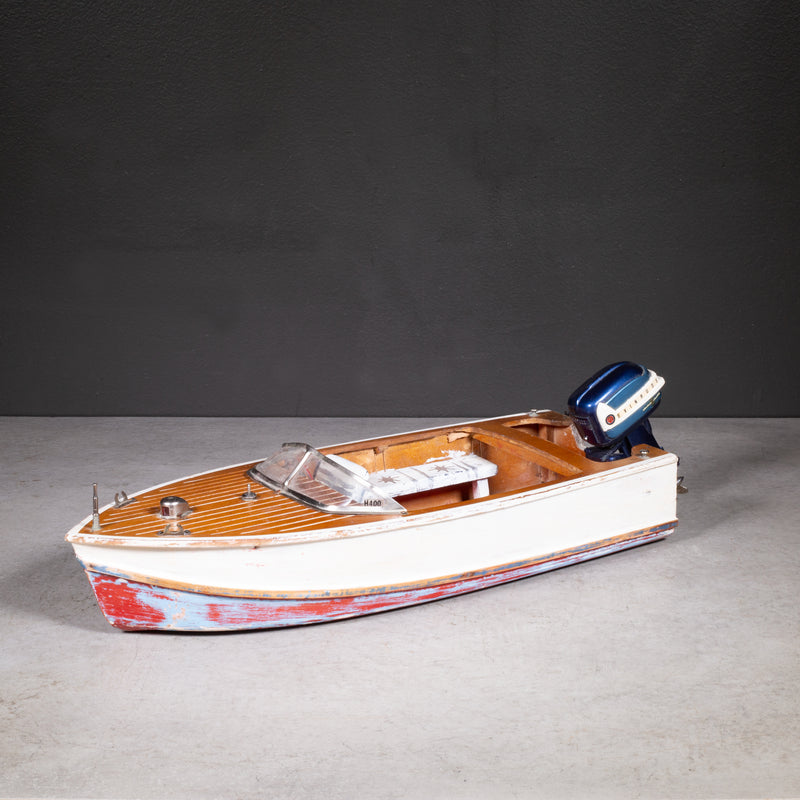 Diecast K & O Models Evinrude Big Twin 35 Outboard Motor and Speedboat c.1955-1957