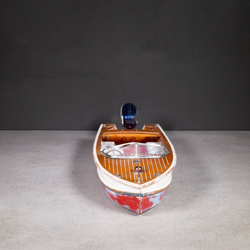 Diecast K & O Models Evinrude Big Twin 35 Outboard Motor and Speedboat c.1955-1957