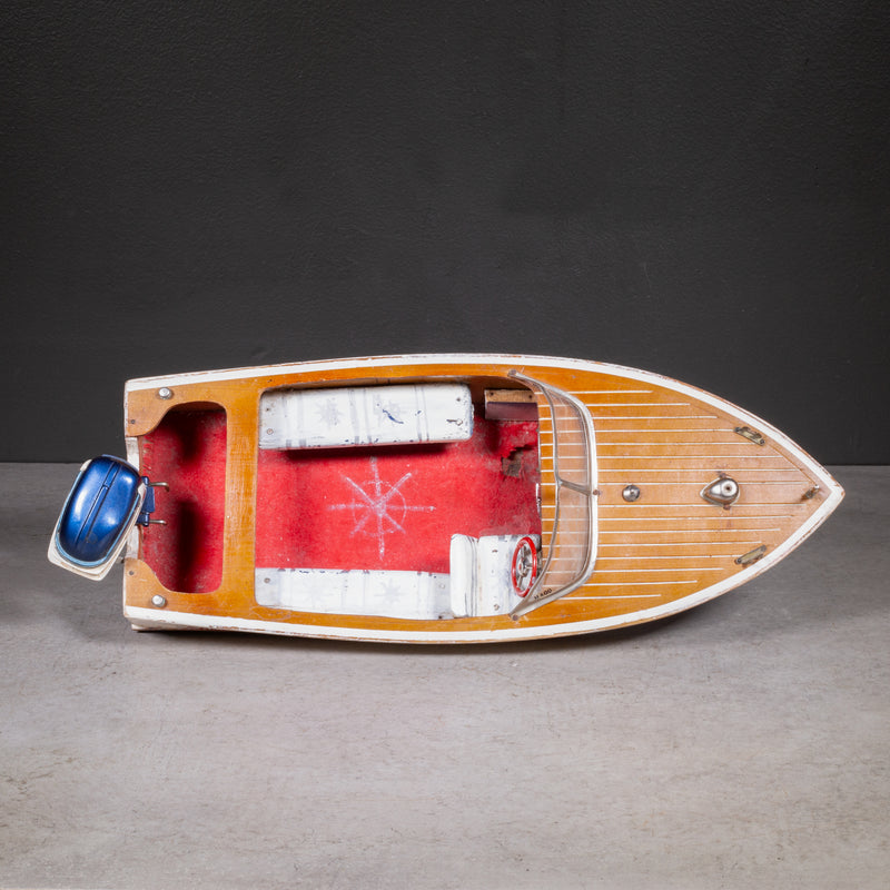 Diecast K & O Models Evinrude Big Twin 35 Outboard Motor and Speedboat c.1955-1957