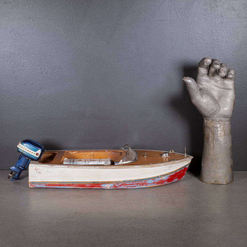 Diecast K & O Models Evinrude Big Twin 35 Outboard Motor and Speedboat c.1955-1957