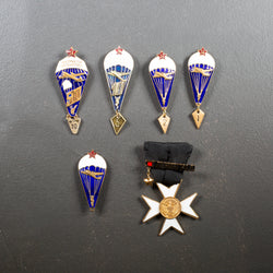 Enameled Ussr Soviet Parachute Badges and Knights Templar Cross C.1955-1968