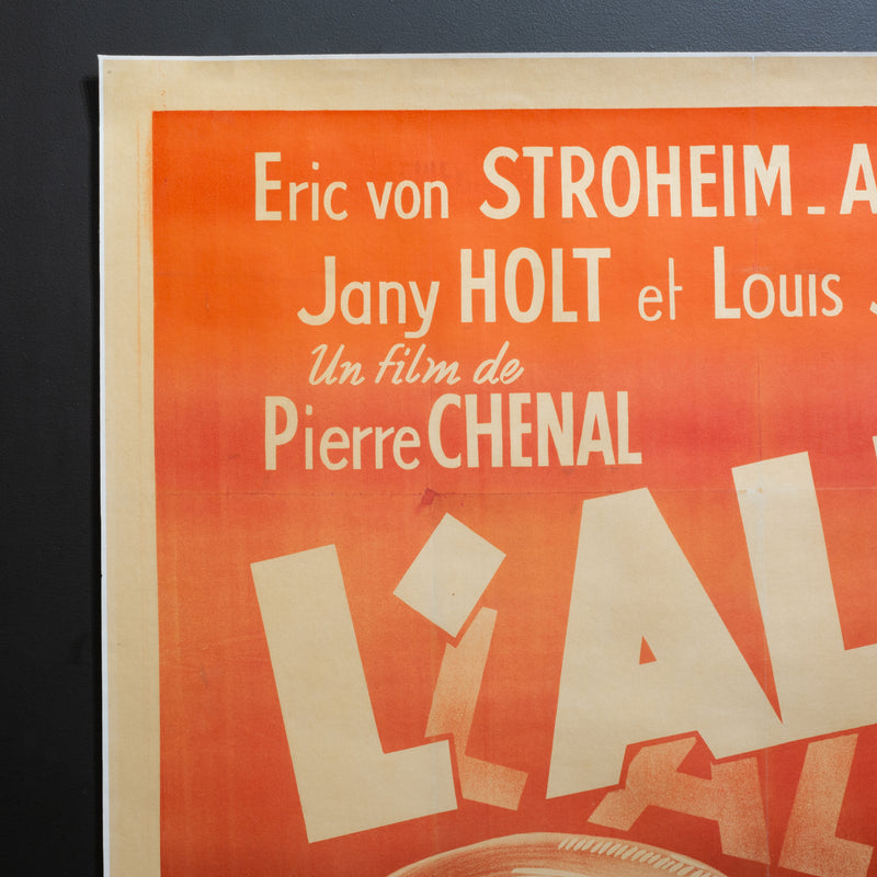 L'ablibi French Movie Poster, Linen Backed, 1937