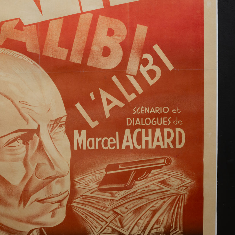 L'ablibi French Movie Poster, Linen Backed, 1937