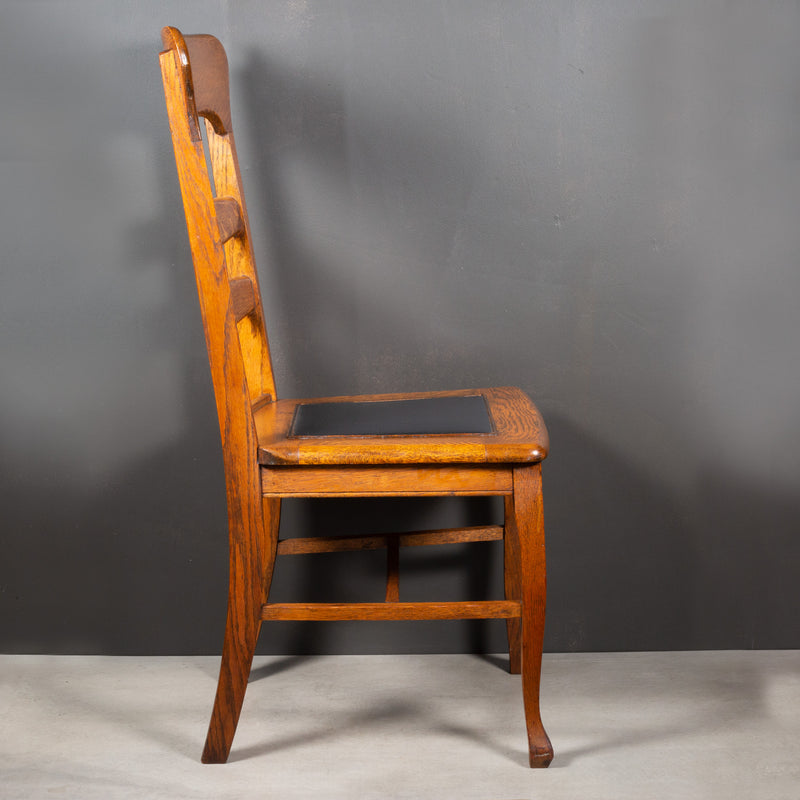 Antique Tiger Maple Ladder Back Desk Chair c.1880-1910