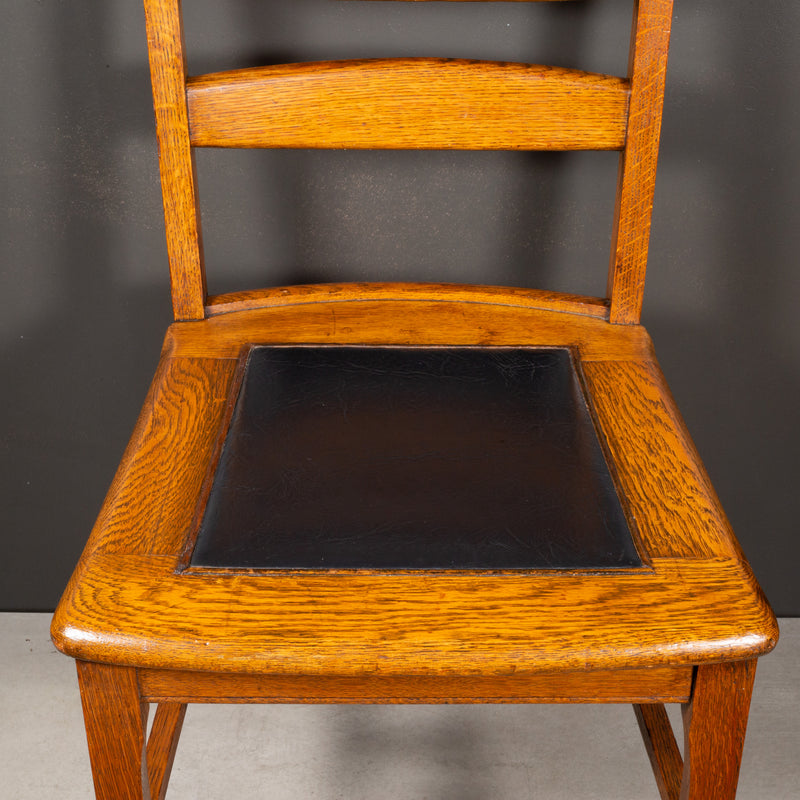 Antique Tiger Maple Ladder Back Desk Chair c.1880-1910