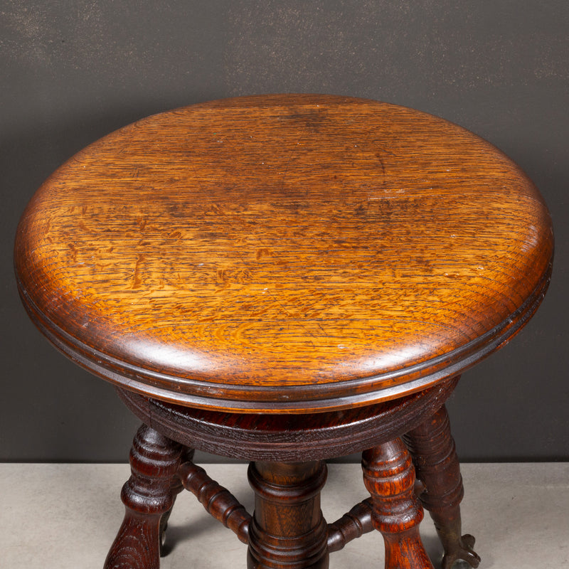 Late 19th c. Mahogany Claw Foot Piano Stool c.1880