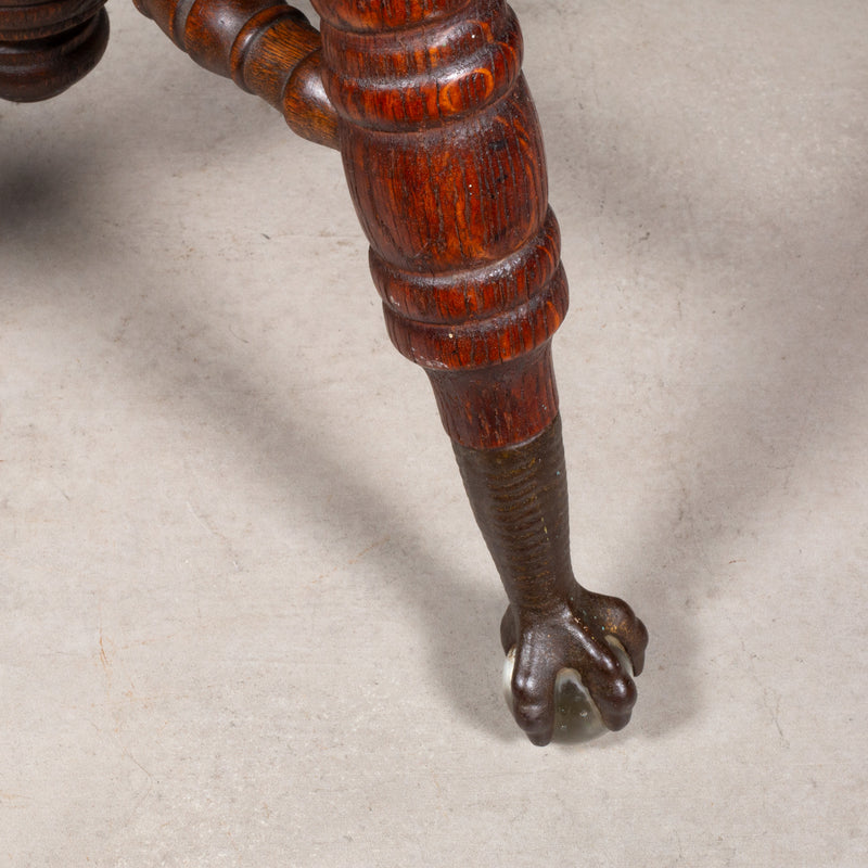 Late 19th c. Mahogany Claw Foot Piano Stool c.1880