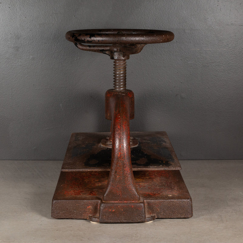 Late 19th c. Cast Iron Wheel Book Press c.1890