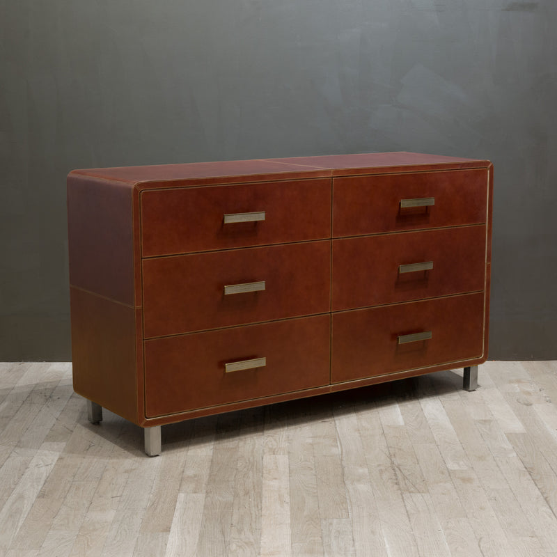 Aged Leather Dante Dresser by Made Goods