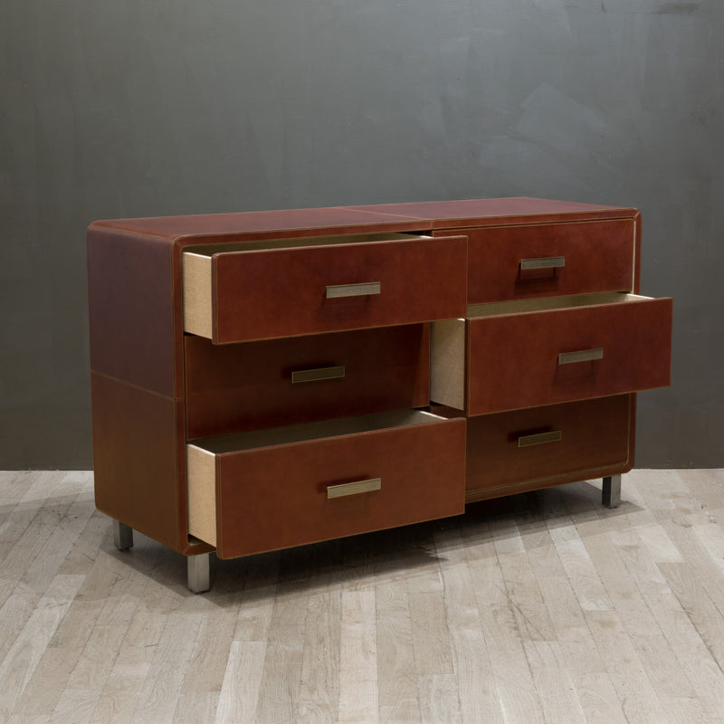 Aged Leather Dresser by Made Goods | S16 Home Aged Leather Dresser by Made Goods | S16 Home