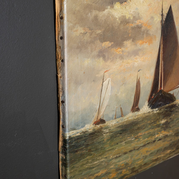 Late 19th c./Early 20th c. Acrylic Nautical Painting Attributed to Martin Monnickendam