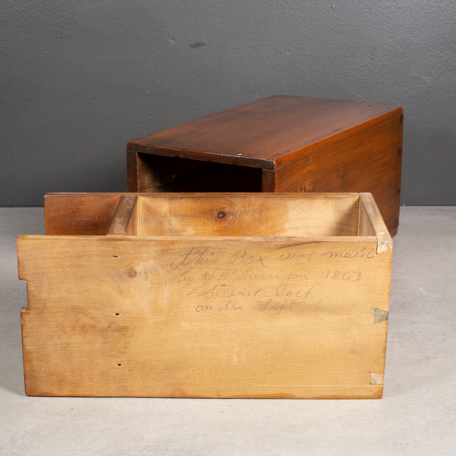 Antique outlet 1940s courier box wood handmade with locks, chest