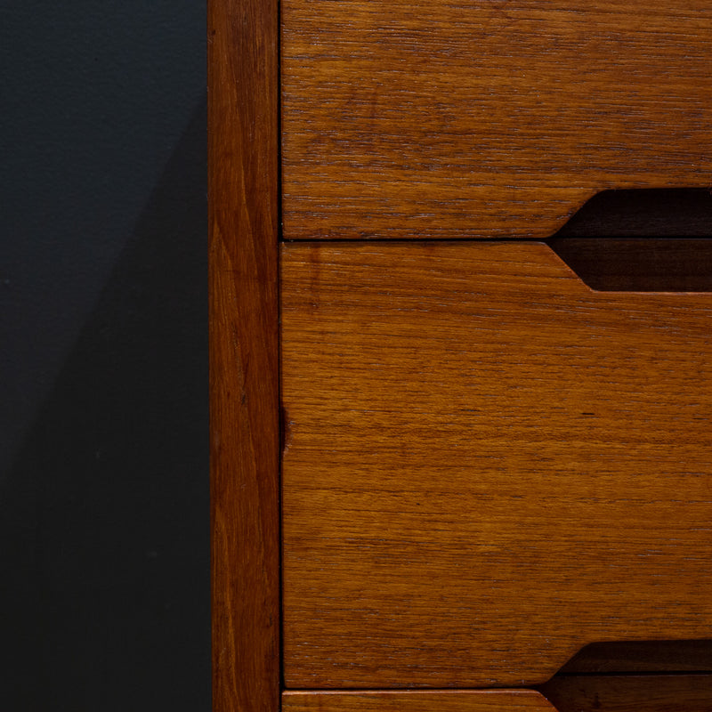 Mid-century E.W. Bach Tall Teak Dressers with Sculpted Handles c.1950-Price per piece