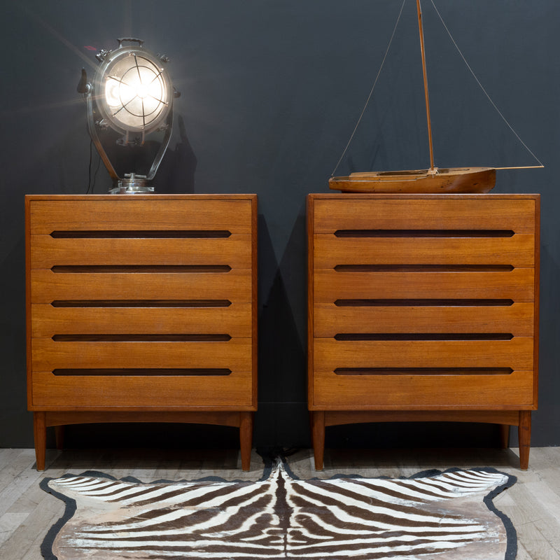 Mid-century Teak E.W. Bach Tall Dressers with Sculpted Handles c.1950 | S16 Home Mid-century Teak E.W. Bach Tall Dressers with Sculpted Handles c.1950 | S16 Home