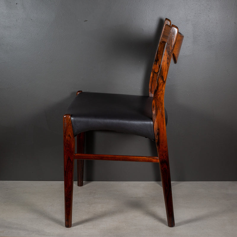 Mid-century Arne Wahl Iversen for Glyngøre Stolefabrik Rosewood and Leather Dining Chairs c.1950-ON HOLD