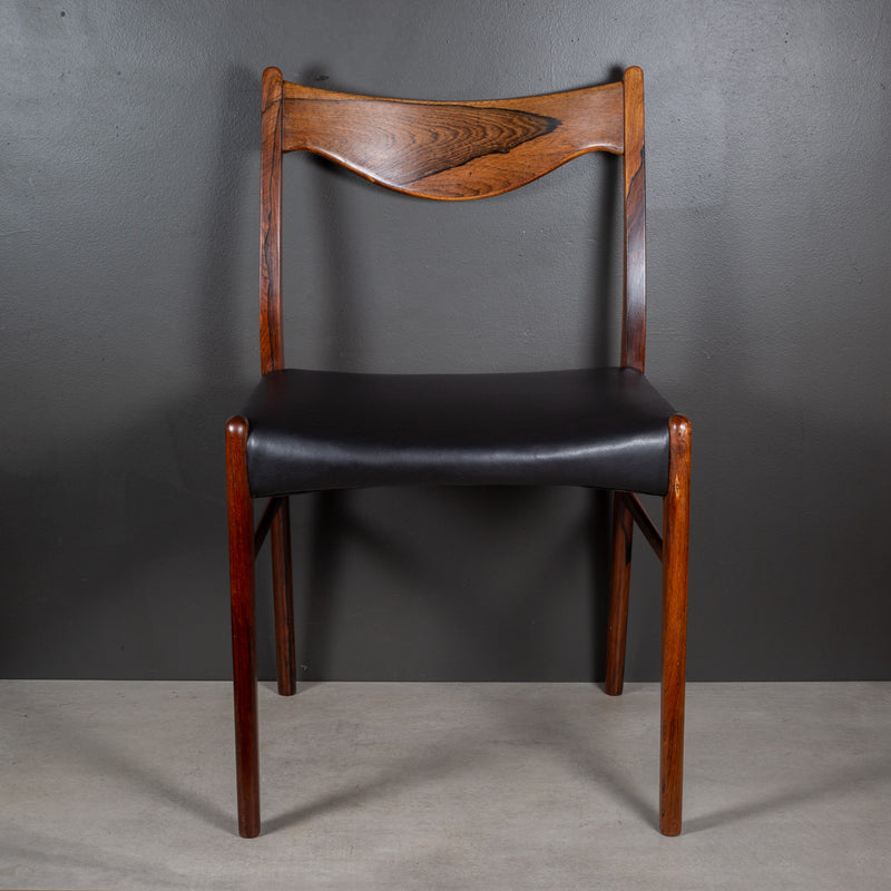 Mid-century Arne Wahl Iversen for Glyngøre Stolefabrik Rosewood and Leather Dining Chairs c.1950-ON HOLD