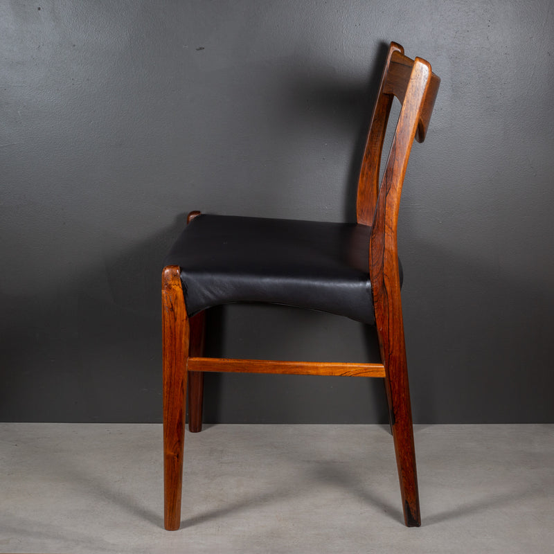 Mid-century Arne Wahl Iversen for Glyngøre Stolefabrik Rosewood and Leather Dining Chairs c.1950