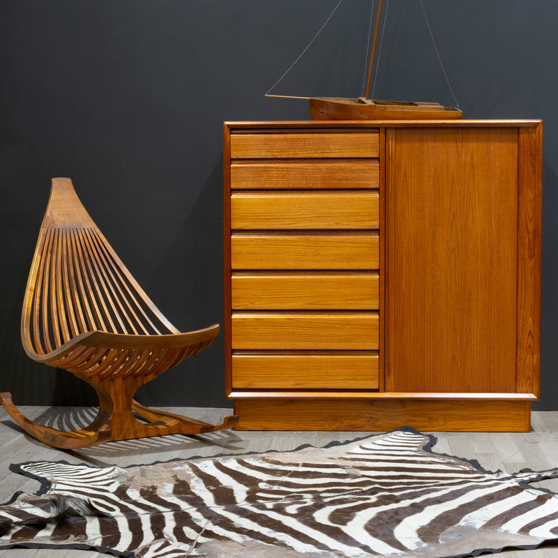 Mid-century Teak Gentlemen's Dresser with Tambour Door by Berhard Pedersen & Son, Denmark c.1960 Mid-century Teak Gentlemen's Dresser with Tambour Door by Berhard Pedersen & Son, Denmark c.1960