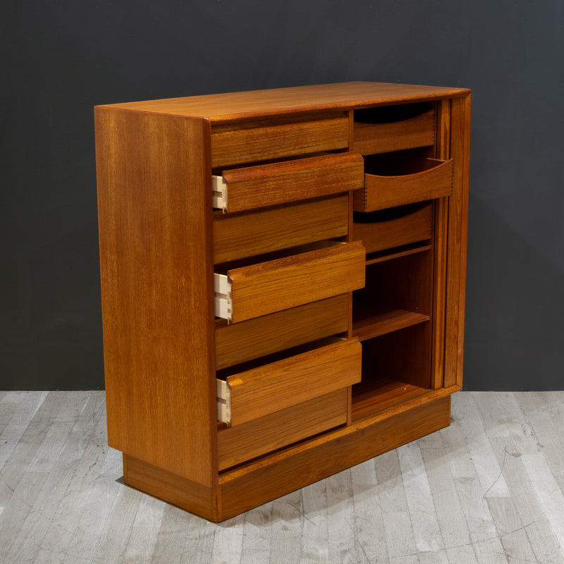 dresser with doors Mid-century Teak Gentlemen's Dresser with Tambour Door by Berhard Pedersen & Son, Denmark c.1960