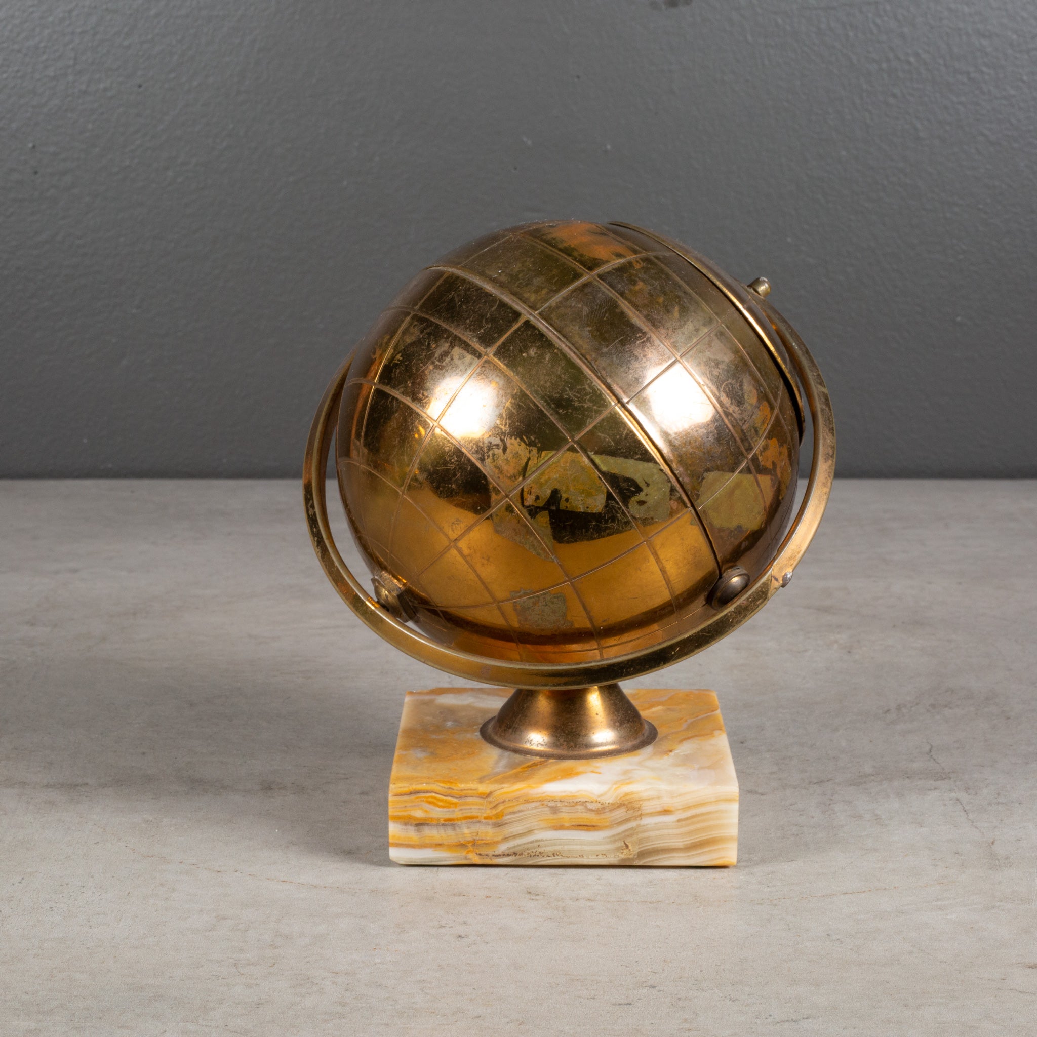 brass globe cigarette holder 1950s with Matching Table Lighter 1950s Globe Cigarette Holder $175