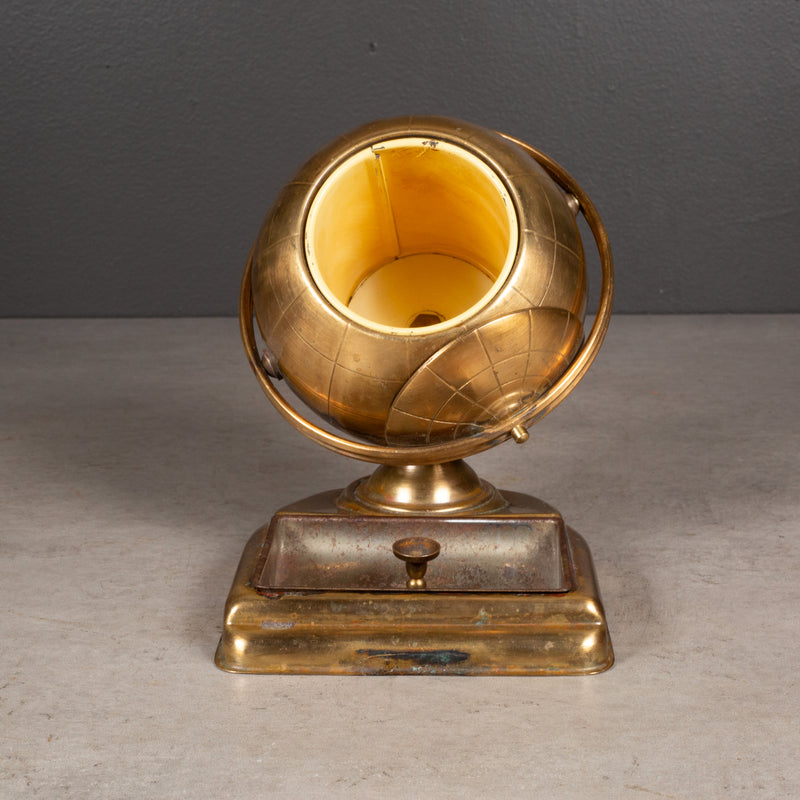 Mid-century Brass Globe Cigarette Holder and Ashtray/Coin Dish c.1960