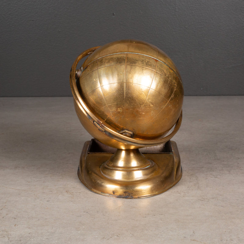 Mid-century Brass Globe Cigarette Holder and Ashtray/Coin Dish c.1960