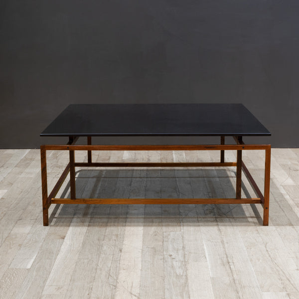Danish Mid-century Modern Rosewood & Smoked Glass Coffee Table by Henning Norgaard for Komfort c.1960
