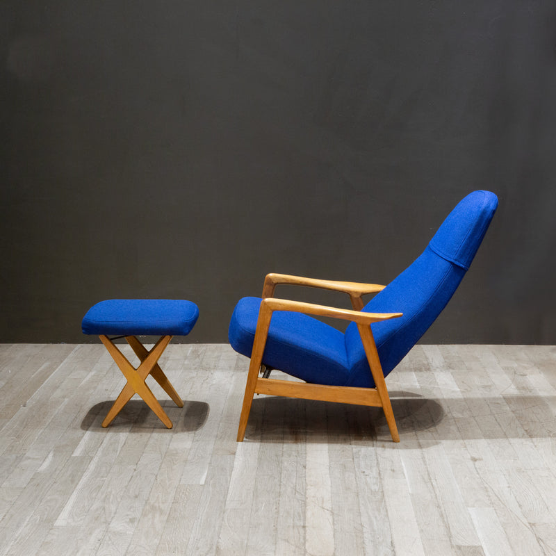 MCM Folke Ohlsson for DUX Reclining Lounge Chairs and Adjustable Ottomans c.1960