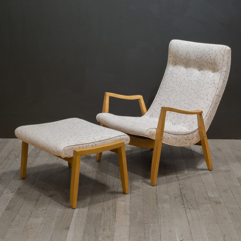Mid-century Milo Baughman Scoop Lounge Chair and Ottoman c.1950-1960