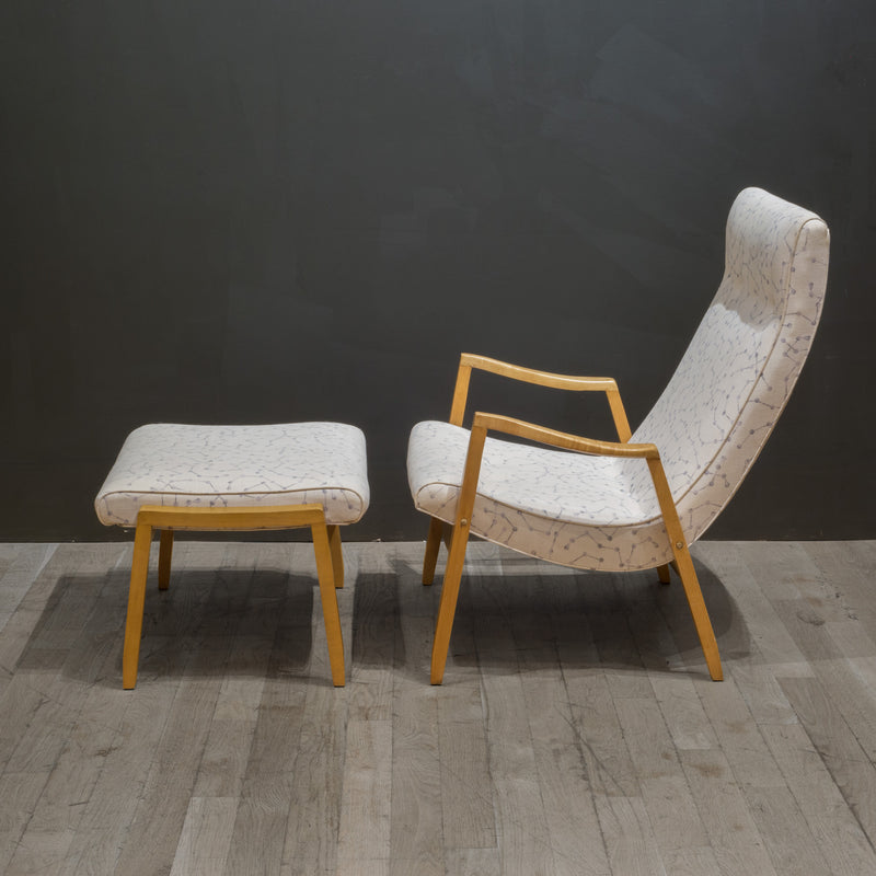 Mid-century Milo Baughman Scoop Lounge Chair and Ottoman c.1950-1960