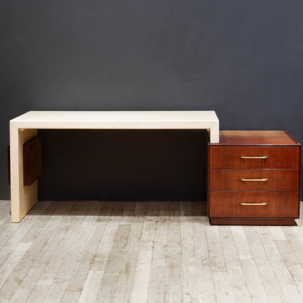 Mahogany and Cork Desk, Paul Frankl for Johnson Furniture c.1950