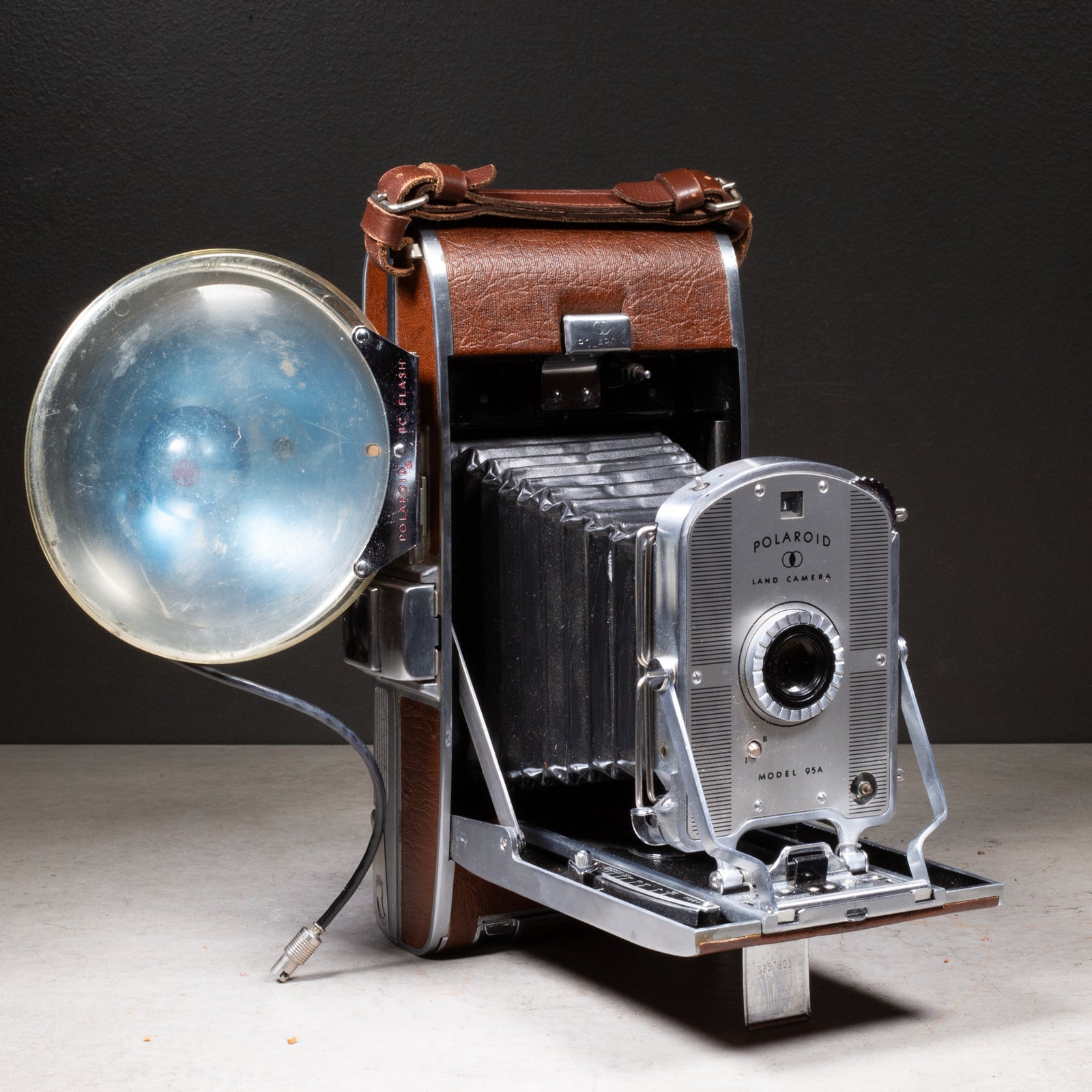 Polaroid Land Camera Model 95A and Leather Carrying Case c.1950