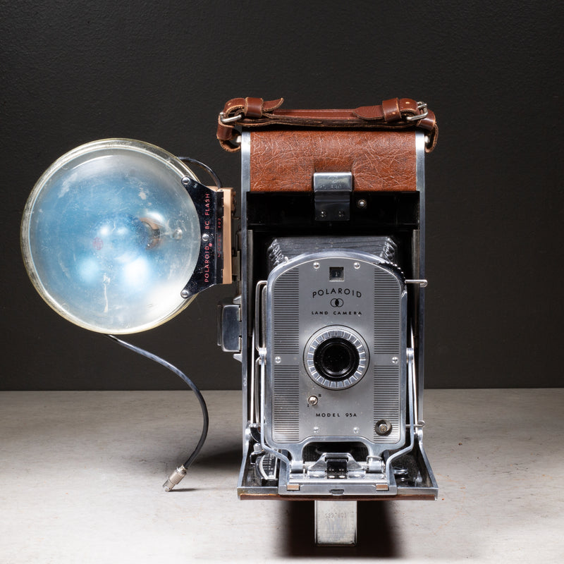 Polaroid Land Camera Model 95A and Leather Carrying Case c.1950
