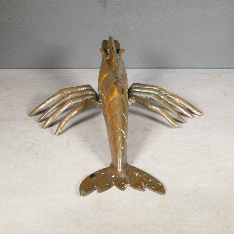 Mid-century Solid Brass Prawn c.1960 | S16 Home