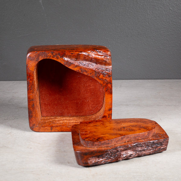 Mid-century Redwood Burl Wooden Box c.1970