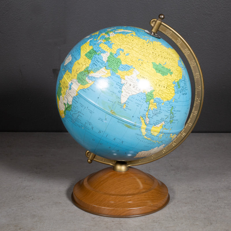 Mid-century All Metal Replogle 8 Inch Globe c.1960