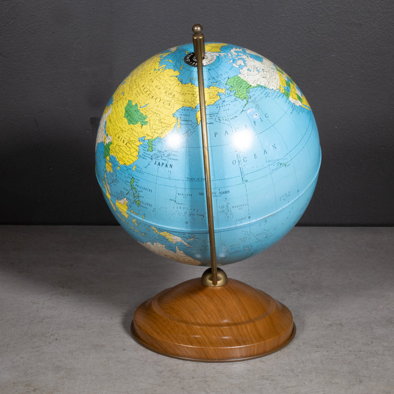 Mid-century All Metal Replogle 8 Inch Globe c.1960