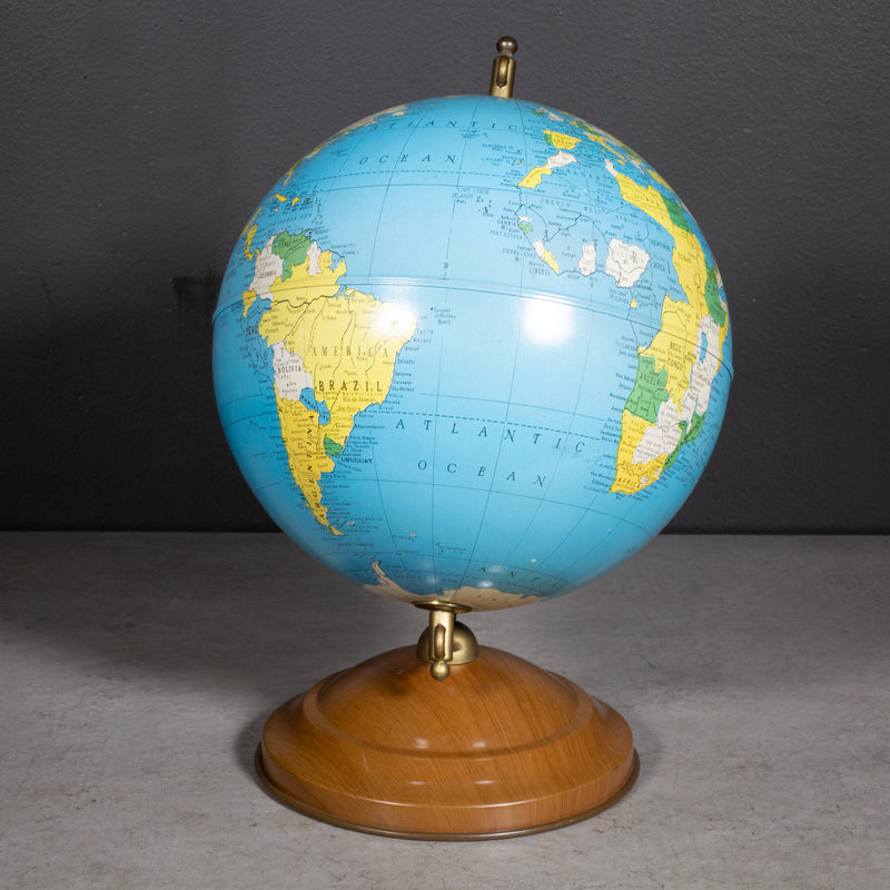 Mid-century All Metal Replogle 8 Inch Globe c.1960