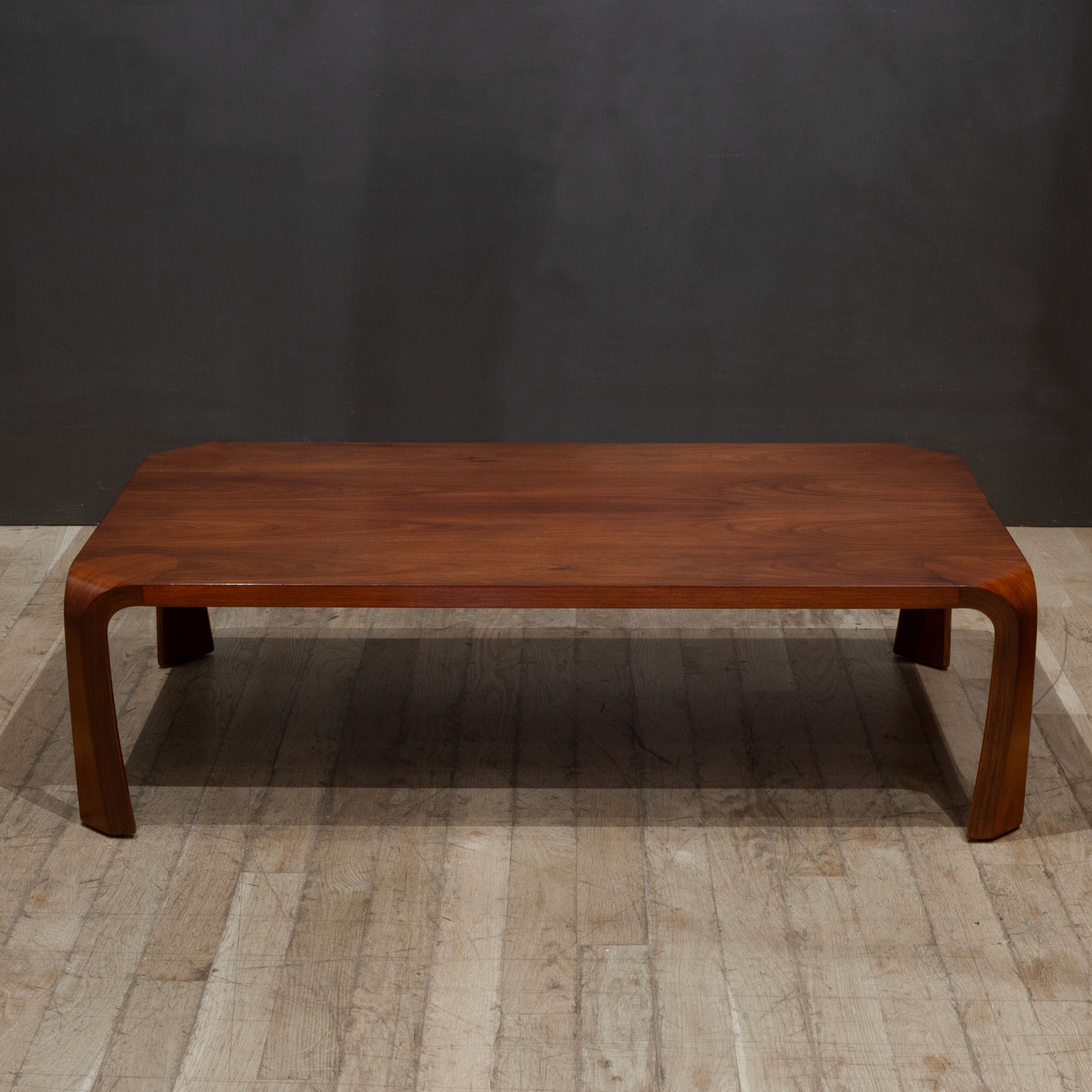Mid-century Saburo Inui Bent Rosewood Zakatu Coffee Table by Tendo