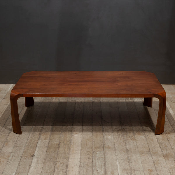 Mid-century Saburo Inui Bent Rosewood Zakatu Coffee Table by Tendo