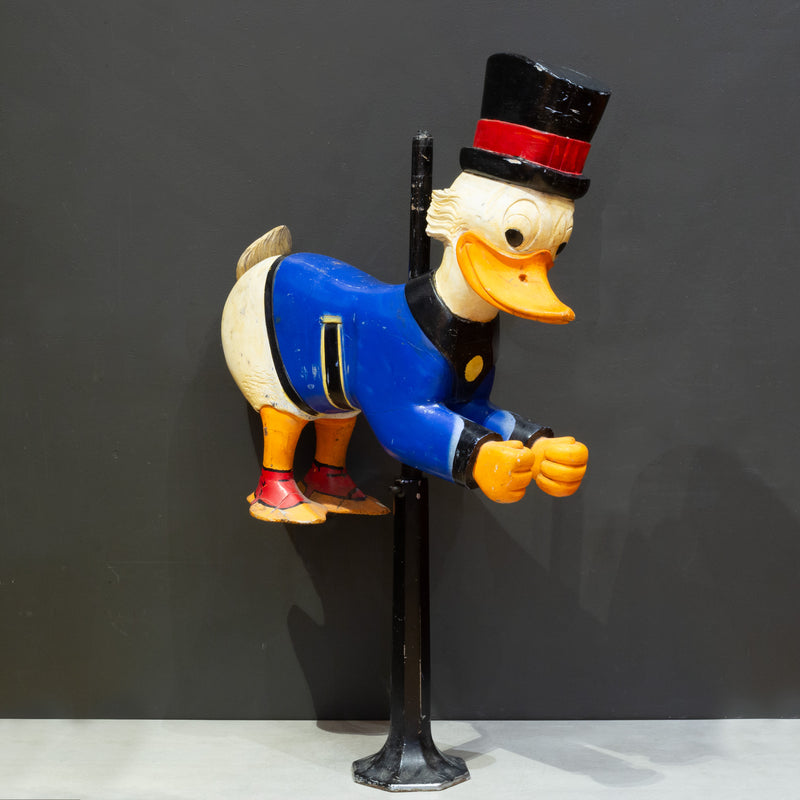 Mid-century Hand Carved Scrogg McDuck Carousel Ride c.1950